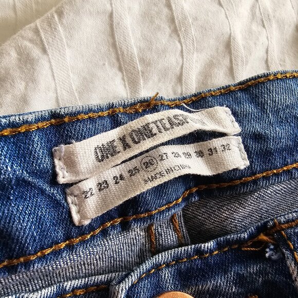 One Teaspoon Freebirds II Low-rise Distressed Skinny Jeans - Blue Blonde - Sz 26 - Picture 5 of 14